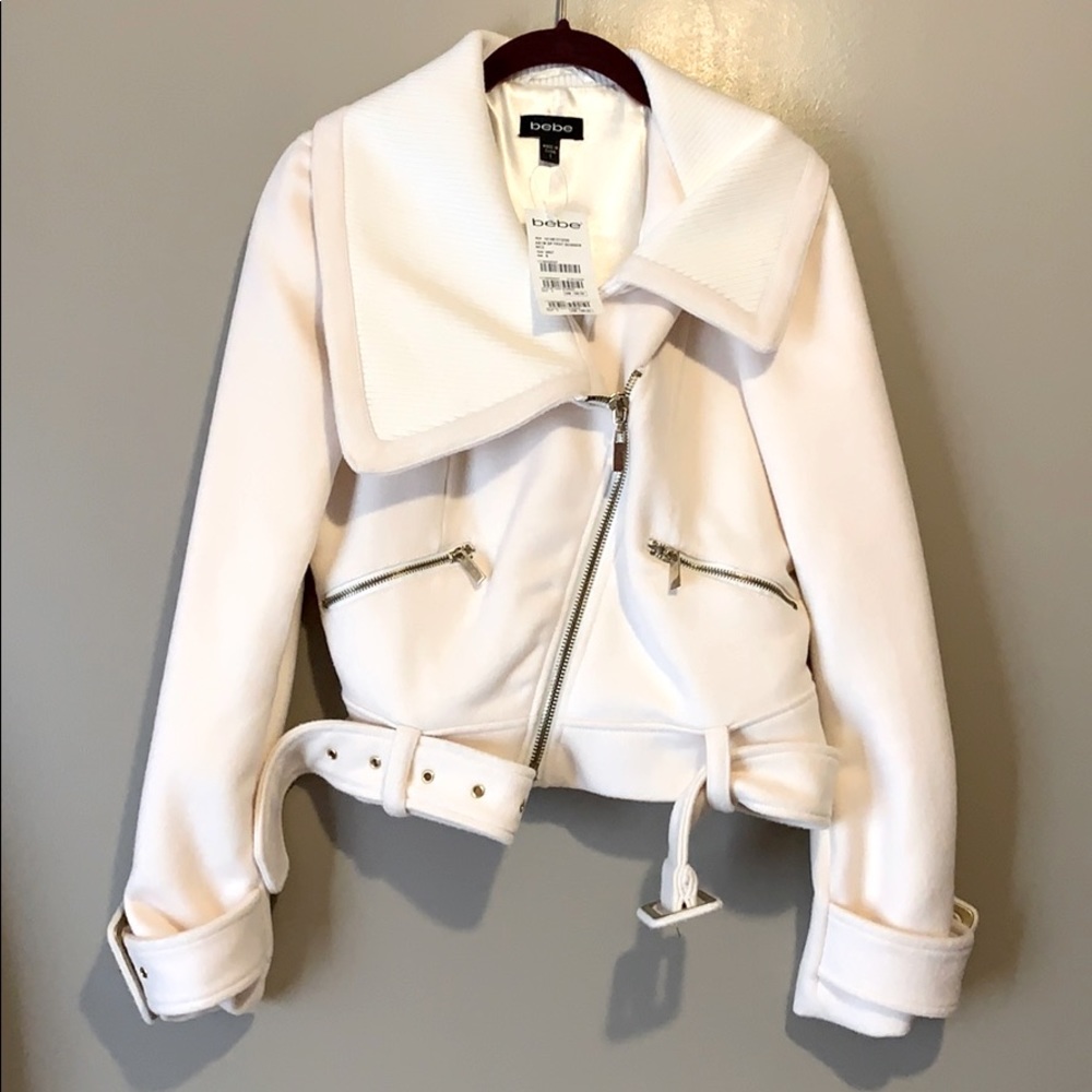 Bebe Asymmetric Wool Bomber